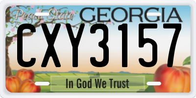 GA license plate CXY3157