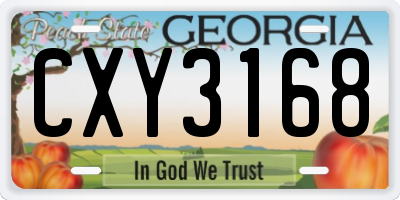 GA license plate CXY3168