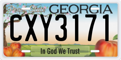 GA license plate CXY3171