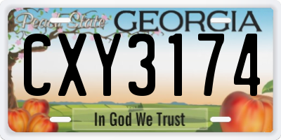 GA license plate CXY3174