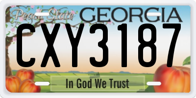 GA license plate CXY3187