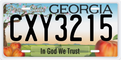 GA license plate CXY3215