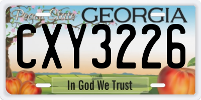 GA license plate CXY3226