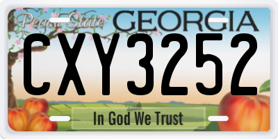 GA license plate CXY3252