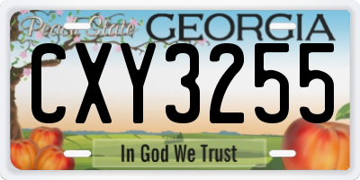 GA license plate CXY3255