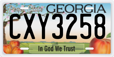 GA license plate CXY3258