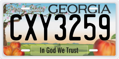 GA license plate CXY3259