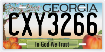GA license plate CXY3266