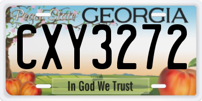 GA license plate CXY3272