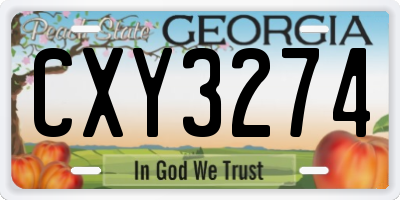GA license plate CXY3274