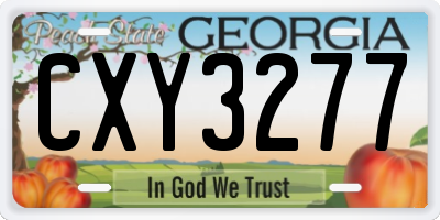 GA license plate CXY3277