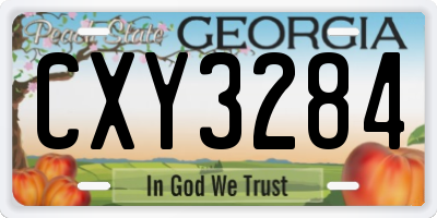 GA license plate CXY3284
