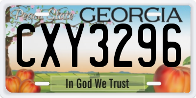 GA license plate CXY3296