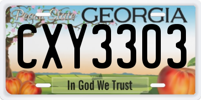 GA license plate CXY3303