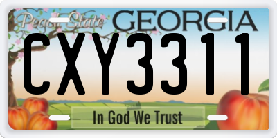 GA license plate CXY3311