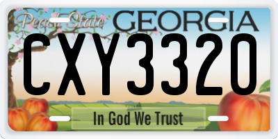 GA license plate CXY3320