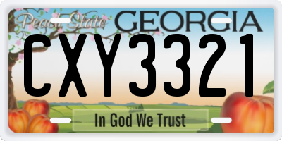 GA license plate CXY3321