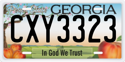 GA license plate CXY3323