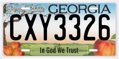GA license plate CXY3326