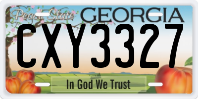 GA license plate CXY3327