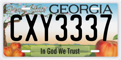 GA license plate CXY3337