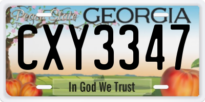 GA license plate CXY3347