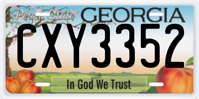 GA license plate CXY3352