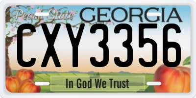 GA license plate CXY3356