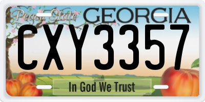 GA license plate CXY3357
