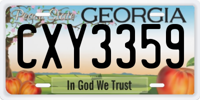 GA license plate CXY3359