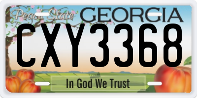 GA license plate CXY3368