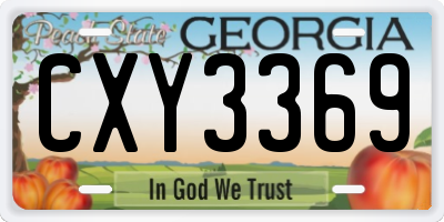 GA license plate CXY3369