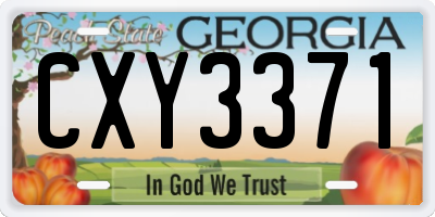 GA license plate CXY3371
