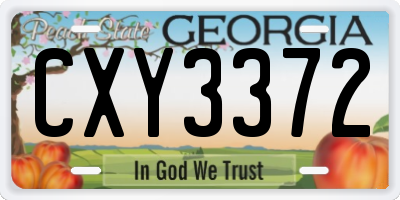 GA license plate CXY3372