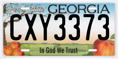 GA license plate CXY3373