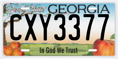 GA license plate CXY3377