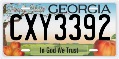 GA license plate CXY3392