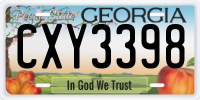 GA license plate CXY3398