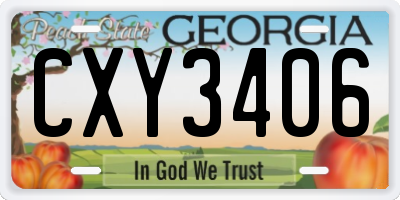GA license plate CXY3406