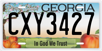 GA license plate CXY3427
