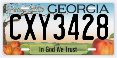 GA license plate CXY3428