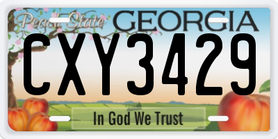 GA license plate CXY3429