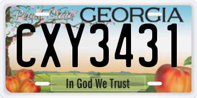GA license plate CXY3431