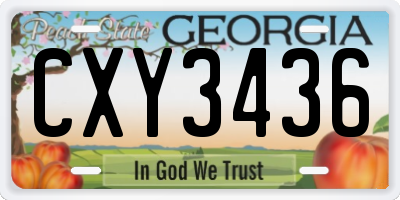 GA license plate CXY3436