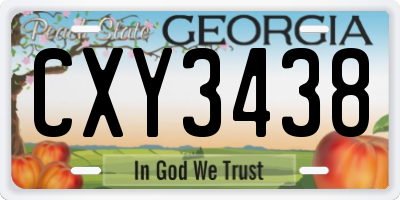 GA license plate CXY3438