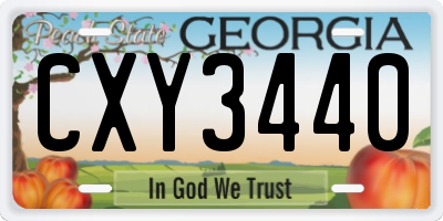 GA license plate CXY3440