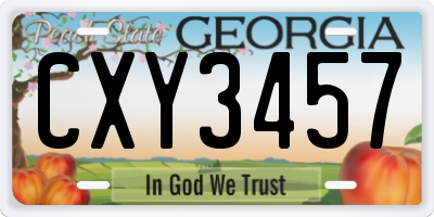 GA license plate CXY3457