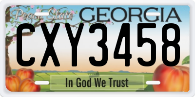 GA license plate CXY3458