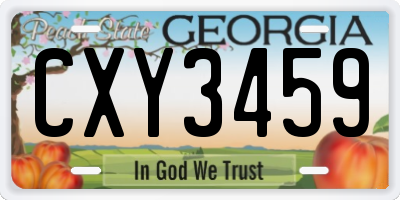 GA license plate CXY3459