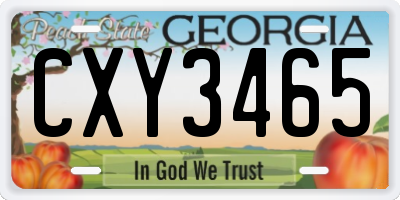 GA license plate CXY3465